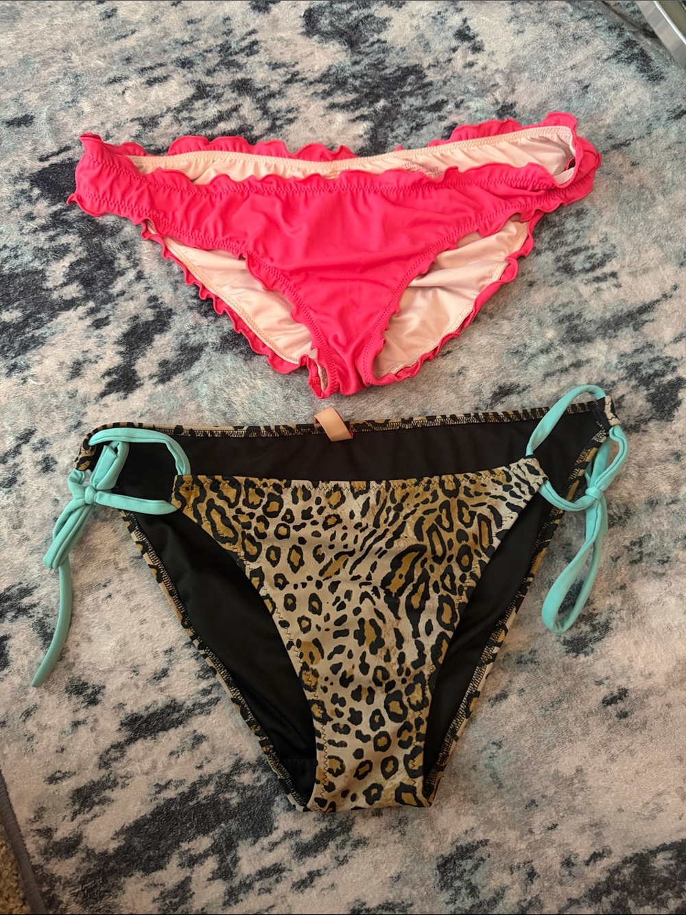 Victoria's Secret Hot Pink & Leopard Print Bikini Bottoms